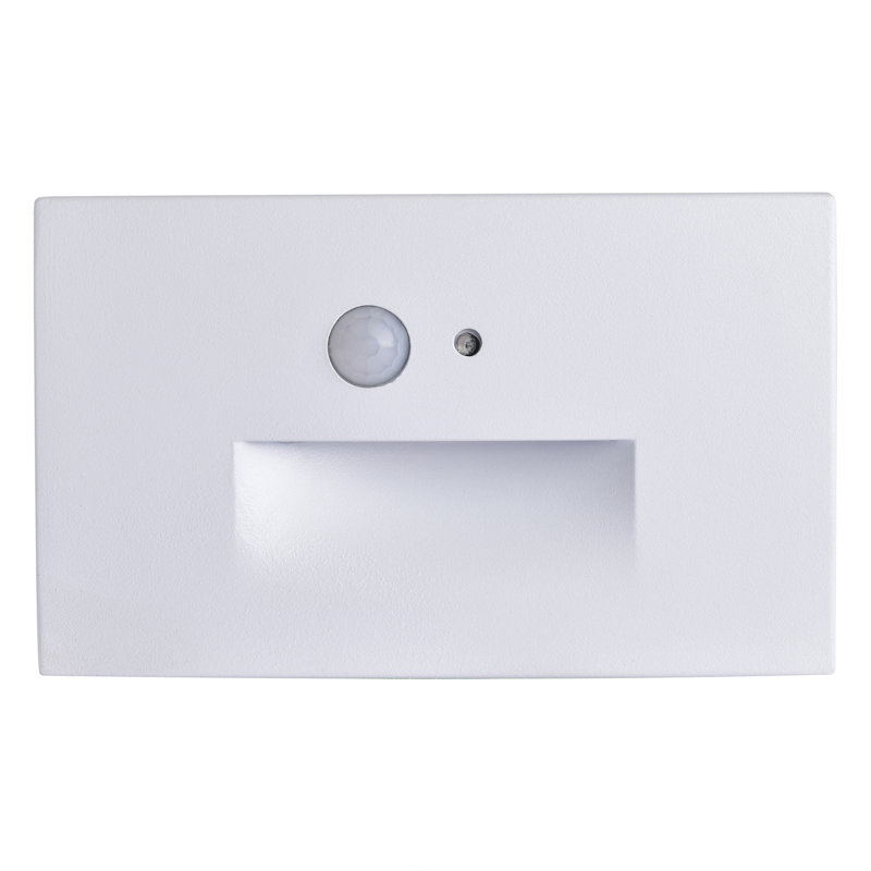 Hardwired White Motion Sensing Led Stair Light With Motion And Photocell Sensor