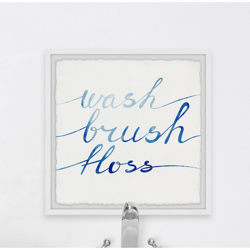 Brush And Floss - Single Picture Frame Print, 61cm H x 61cm W x 3.81cm D