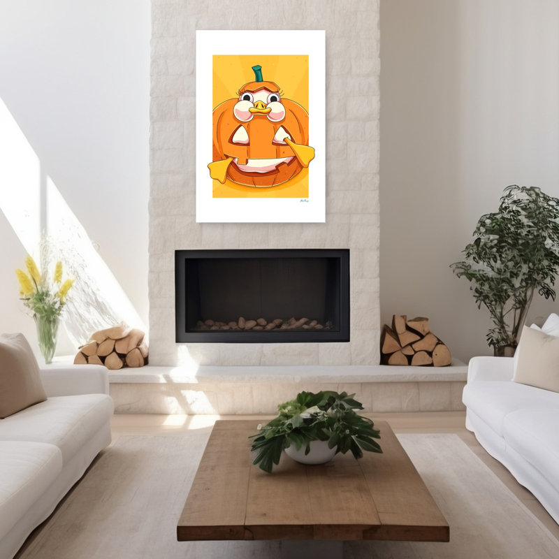 «Halloween Duck», art mural contemporain, H 48 po x l 32 po