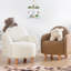 Fauteuil à oreilles pour enfant, couleur café, 20,1 po x 18,5 po x 20,9 po | Revêtement 100% fausse fourrure, éponge orthopédique 2,8 po pour le confort | Pieds en bois robustes, design bohémien et scandinave, parfaits pour les salles de jeux et les-1393497493