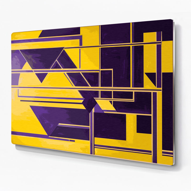 Hard Edge 13, art mural en métal brun, H 11 po x l 14 po