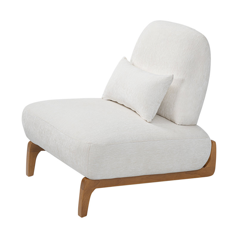 Chaise d'appoint rembourrée sans accoudoirs Hamilton, Off White Boucle, 1