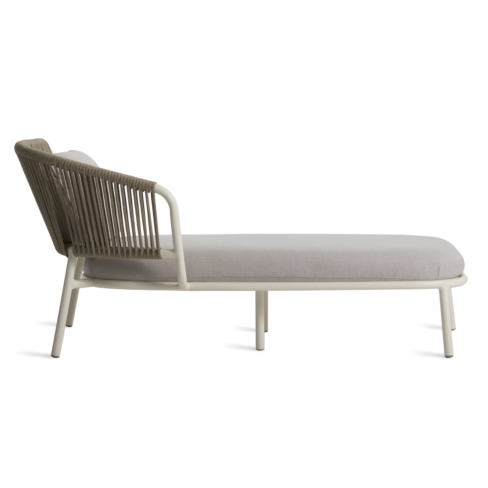 Mate 32'' Outdoor Powder Coated Aluminum Chaise Lounge, Linen Sunbrella®