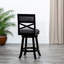 Élégant tabouret pivotant à hauteur de comptoir de 24 po, siège en tissu gris anthracite, décoration intérieure rehausse l'ambiance de l'espace-1697825034-1697825032