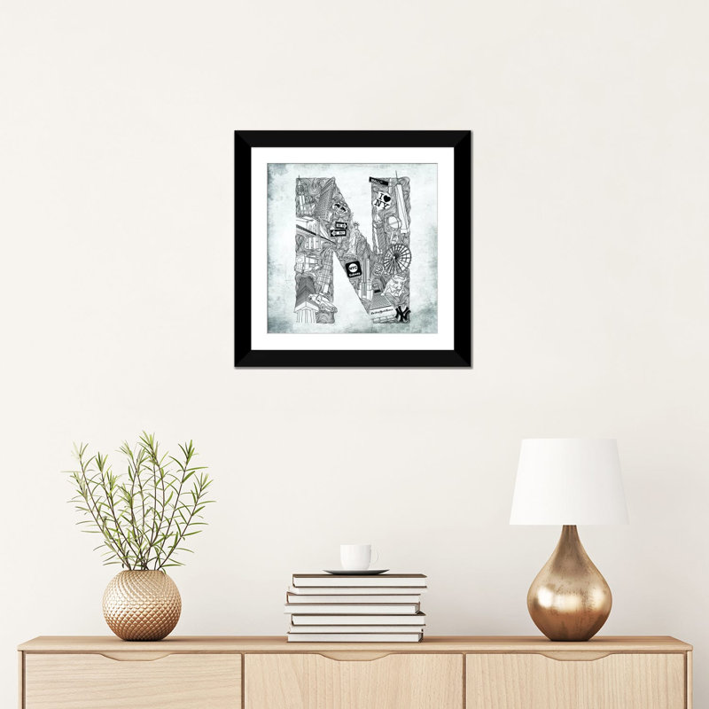 «Newyork» par 5by5collective - reproduction d'art textuel sur toile, H 26 po x l 26 po x P 1,5 po, Toile tendue, Pas de tapis