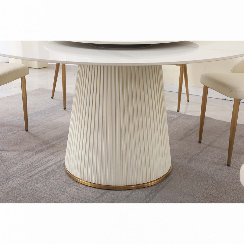 59"Sintered Stone Dining Table With 31.5" Round Turntable(Only Table)