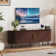 Fluted TV Stand With Power Outlet and Adjustable Shelves, Mid Century Modern TV Console, Sliding Doors Entertainment Center and Media Console for TVs 40" - 65"