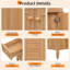 Meuble-lavabo de 36 po avec lavabo, meuble-lavabo en bois avec tiroir rabattable, 3 tiroirs, 2 portes à fermeture en douceur, bois massif et panneau de fibres à densité moyenne, poignées en bois d'hévéa élégantes