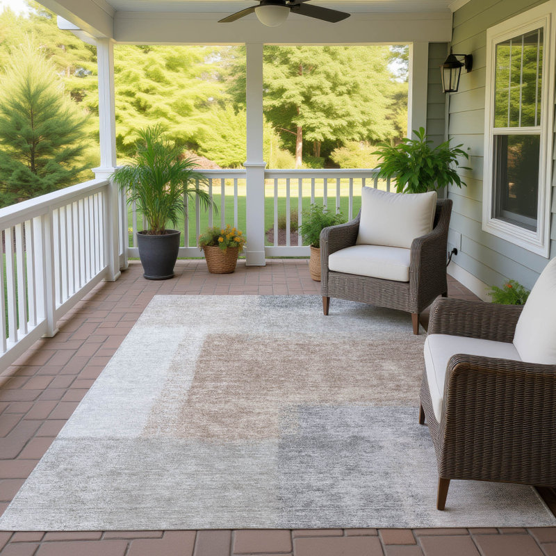 Machine Washable Indoor/Outdoor Chantille ACN2341 Abstract Rug, Rectangle 10' x 14'