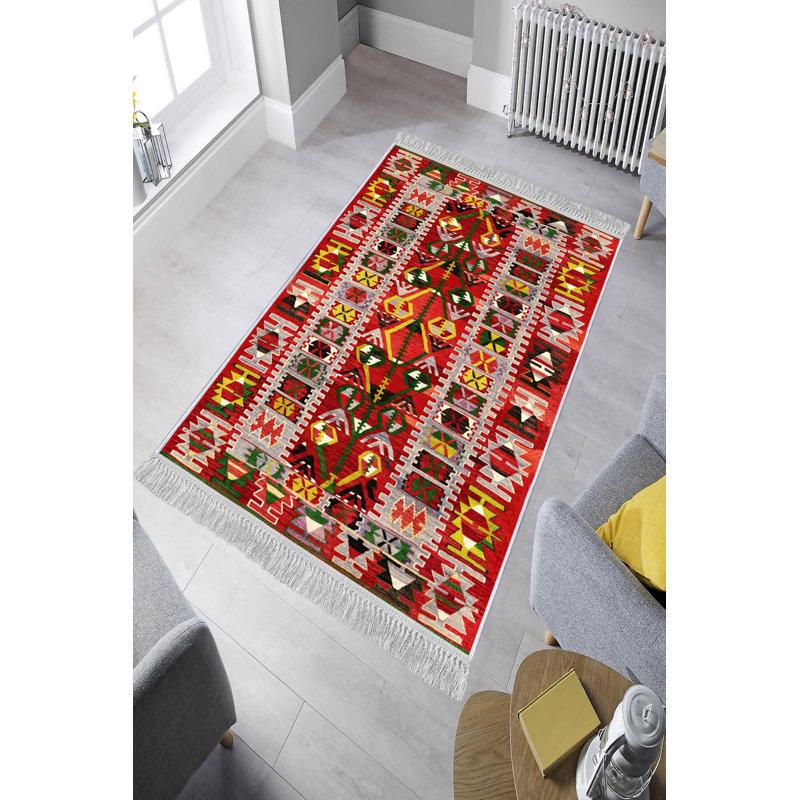 Luxurious Velvet Area Rug (4.6 x 7.2 ft), 100% Antibacterial Fabric, Non-Slip Cotton Backing, Pile Height: 0.4 in | Machine Washable, 3D Digital Print Design | Perfect for Living Room & Bedroom Decor, Soft & Durable