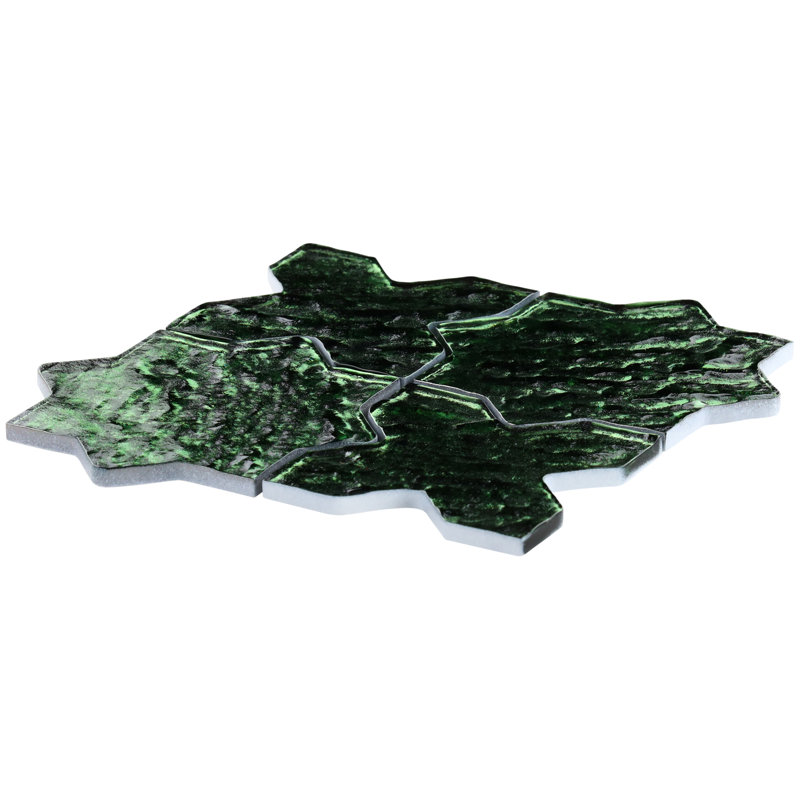 Fate 8.34 In. X 8.34 In. Star Cross Polished Glass Mosaic Wall Tile (0.48 Sq. Ft. / Each), Green