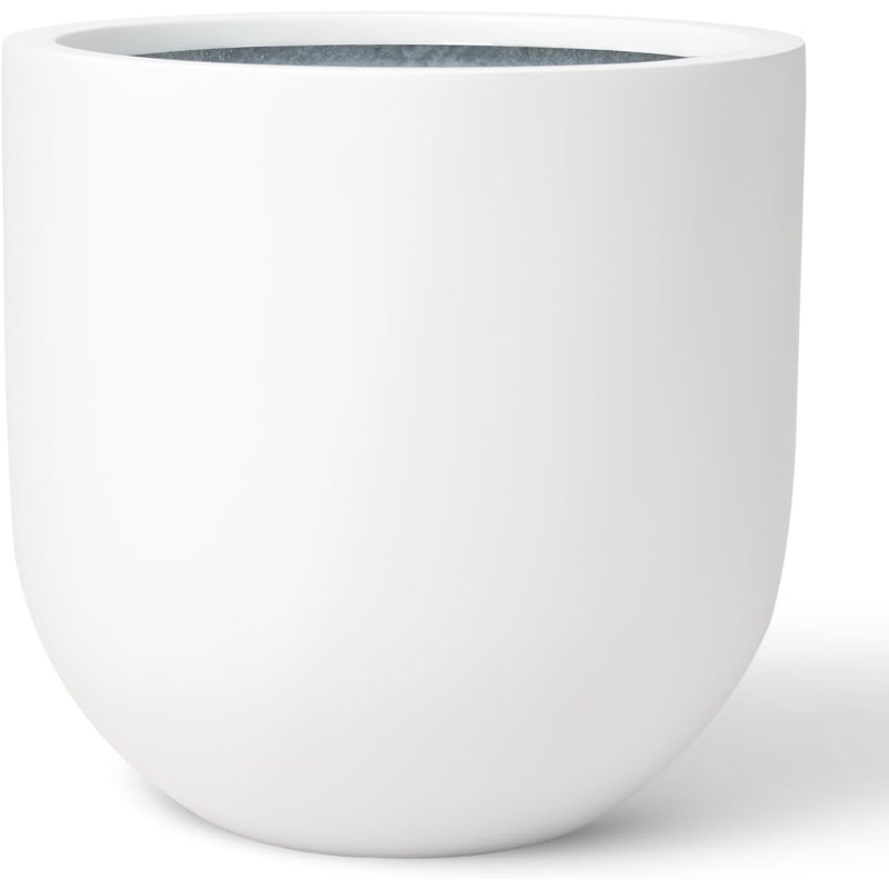 Jardinière en fibre de pierre 16 po Arco - blanc, H 16 po x l 16 po x P 16 po, Noir