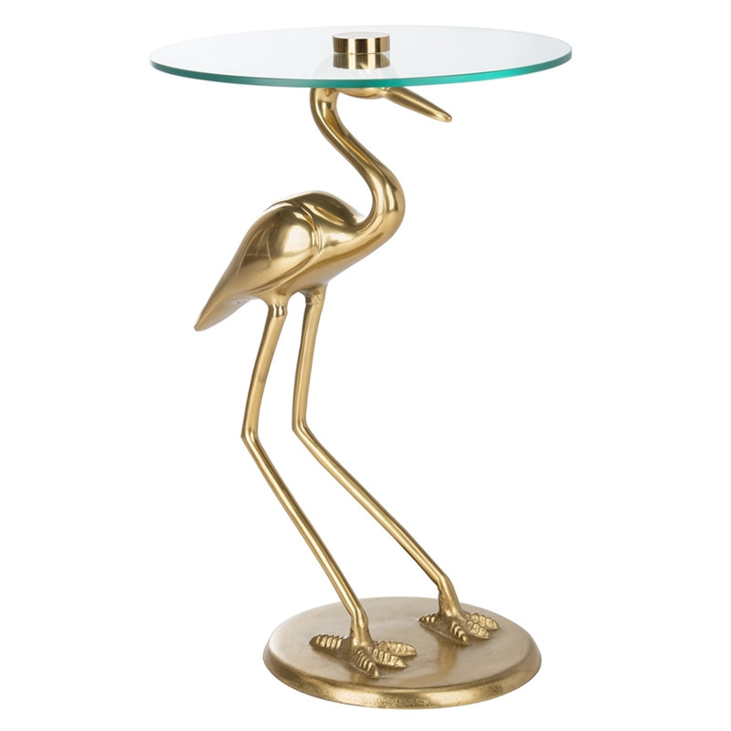 Zenobius Mirrored Glass Top End Table