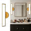 Panneau lumineux à 180 degrés pour meuble-lavabo à DEL rotatif - éclairage mural réglable pour miroir de salle de bain, coiffeuse et salon avec lumière naturelle CRI élevée