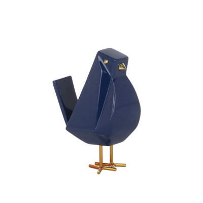 Bird Large Navy Blue Large Resin Sculpture