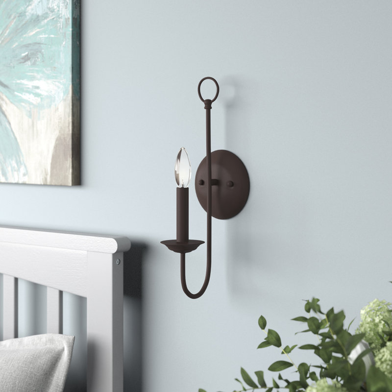 Applique murale à 1 lumière à intensité variable pour bougie Arunvir, Bronze