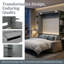 Grand lit escamotable gris avec canapé escamotable - Conception d'armoire pliable peu encombrante-2135484897
