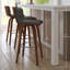 Aluin Mid-century Modern Swivel Counter or Bar Height Bar Stool in Faux Leather and Wood-512247215-512247201-512247213