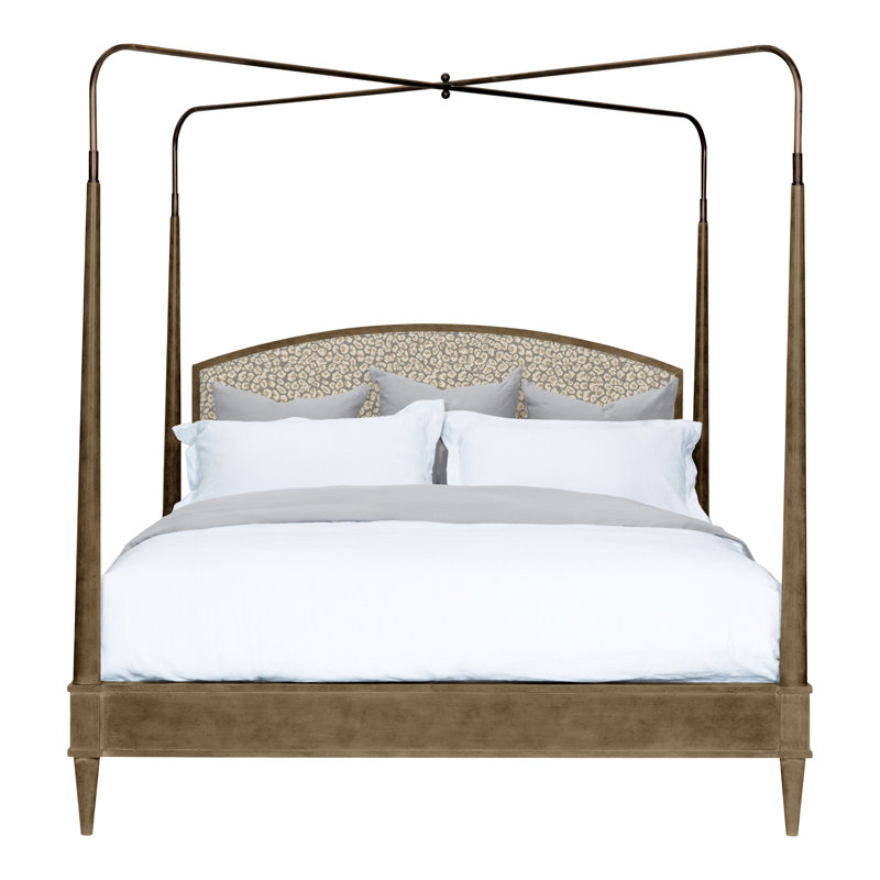 Anderkit Solid Wood Canopy Bed, Impala Linen, Hampton