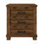 Table de chevet rustique en bois à trois tiroirs