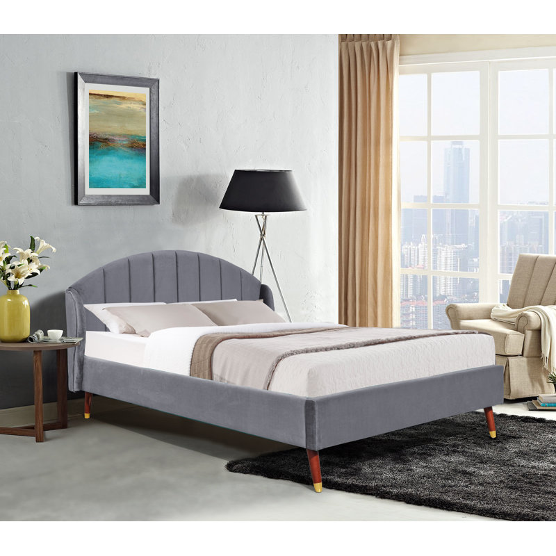 Millersville Upholstered Bed, Double (4'6), Grey