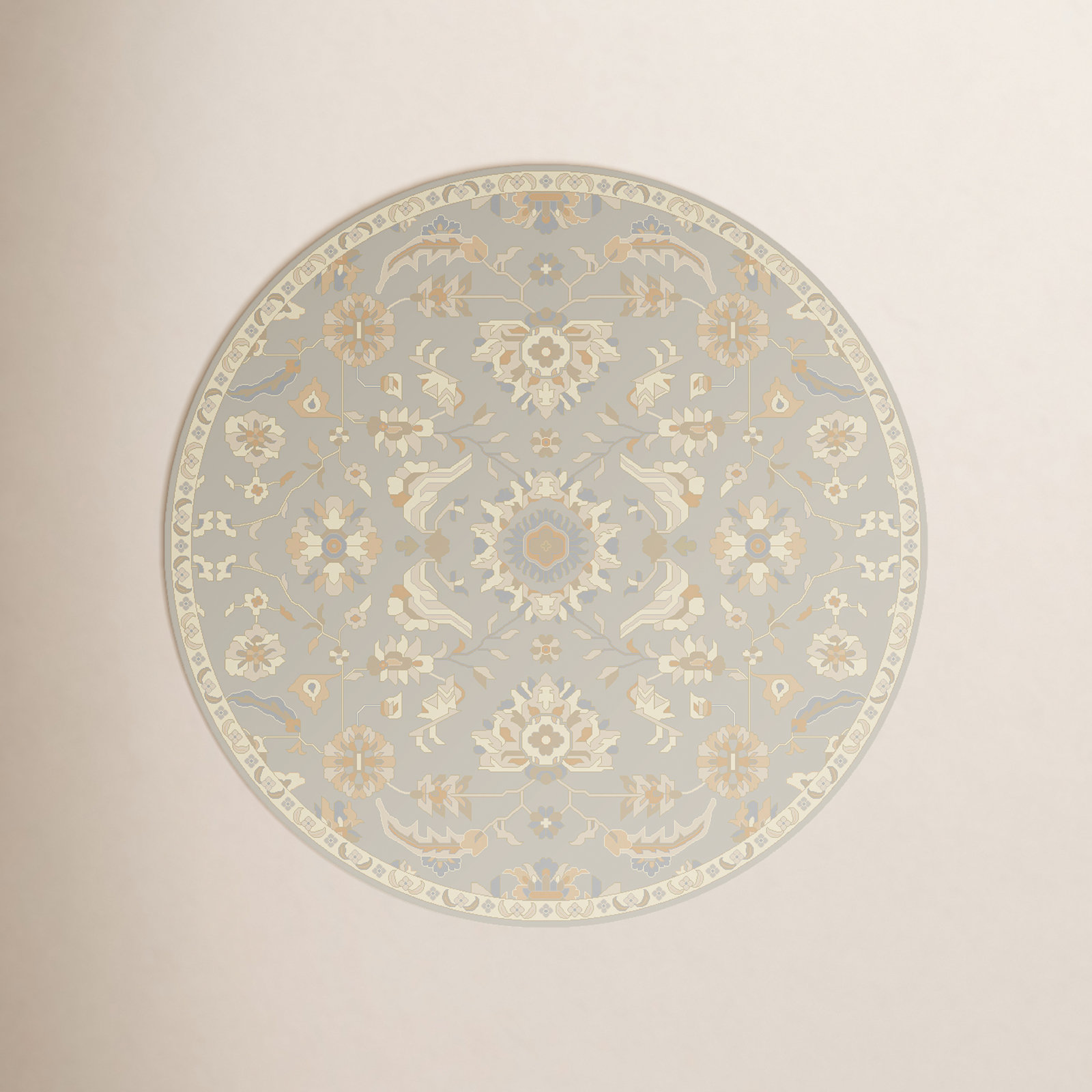 Arden Beige Hand-Tufted Wool Oriental Rug, Round 4'