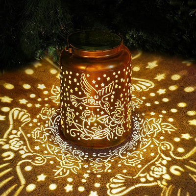 Lanterne solaire 14,6 "avec lumières extérieures et décoration de jardin imperméable colibri