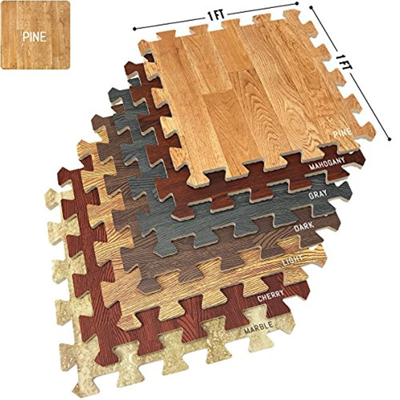 Sorbus 24" Interlocking Floor Foam Mat, Pine, 0.38" H x 24" W x 24" D