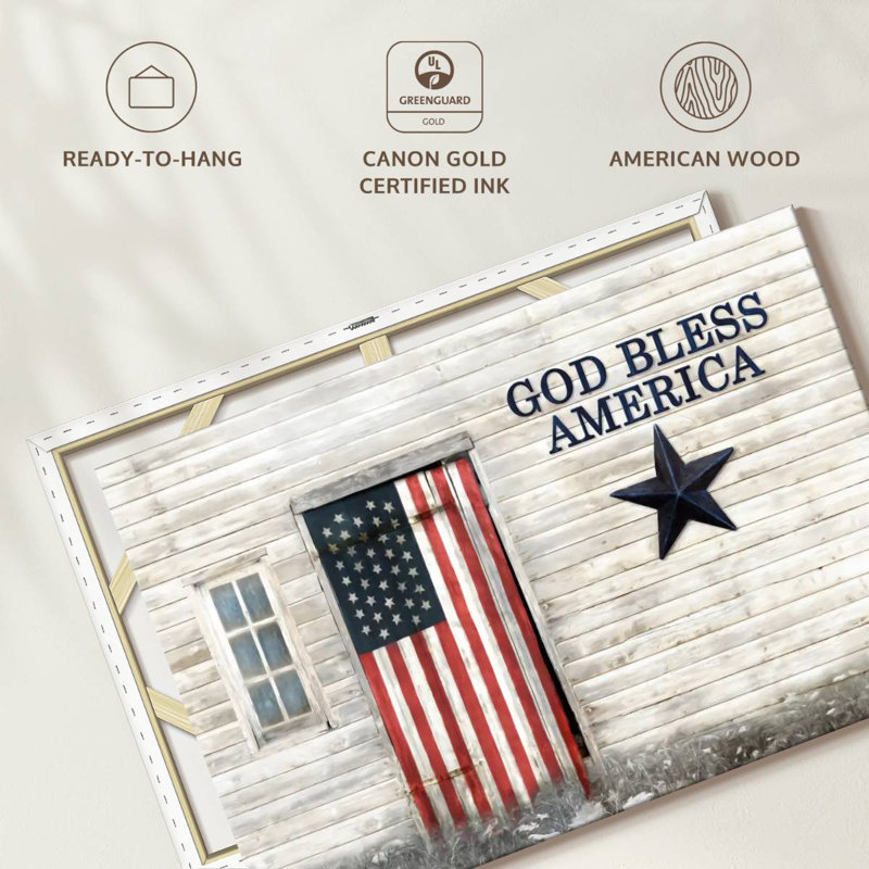 Borges God Bless American Flag, 8" H x 12" W