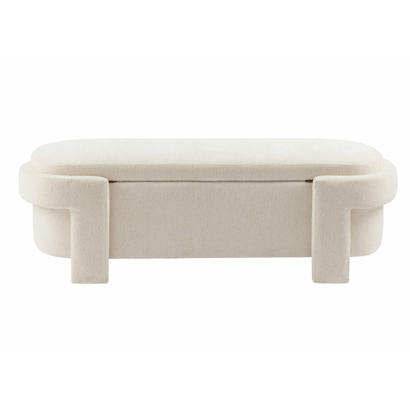 Large Versatile Storage Ottoman Bench: Spacious, Beige