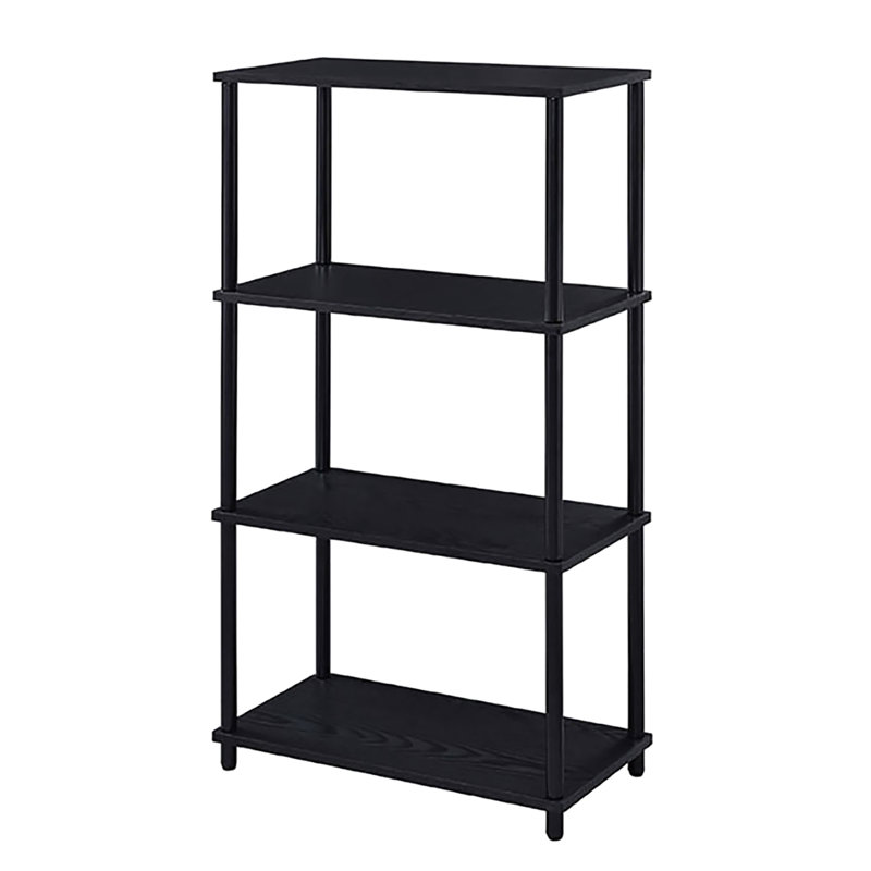 44.43 Inches Tall Black Bookshelf With 4 Shelves - Increases Storage Capacity 24.5 Deep Provides Extra, Black