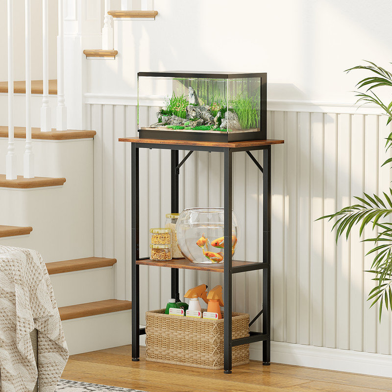 Support pour aquarium à 3 niveaux de 52 cm (20,5 po) pour 38 litres (10 gallons) - Étagère de rangement robuste et résistante à l'eau