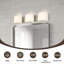 Dimmable LED Vanity Light, 3-Light Brushed Nickel Fixture with White Acrylic Shades, Modern Bathroom Lighting 48W 3000K