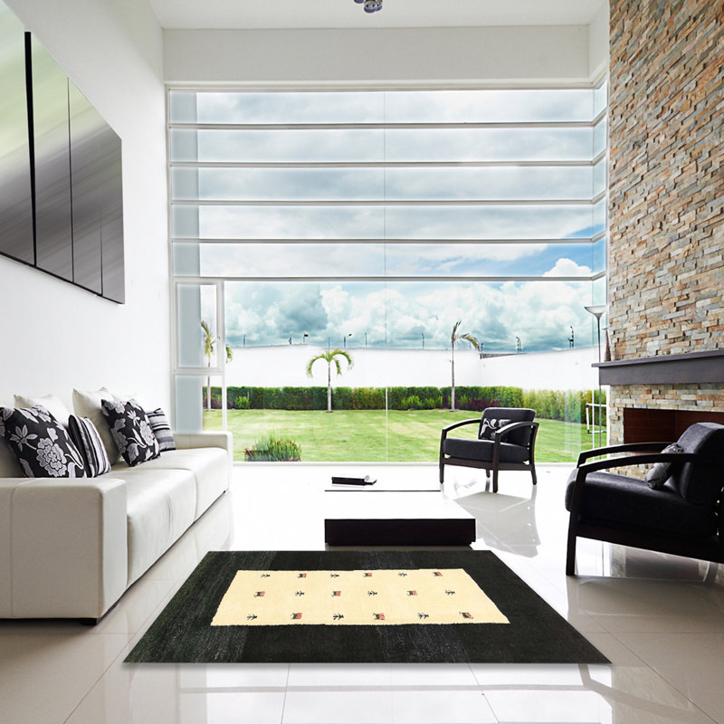 Tapis gris anthracite / beige Chichica, Carré 6 pi