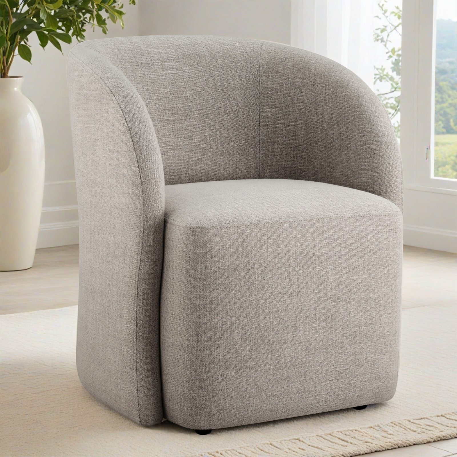 Frankie Dining Chair, Effie Flax Performance Linen