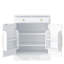 Garde-manger autoportant moderne, rangement pour nourriture buffet, armoire à café avec tiroir, 2 tablettes réglables et 2 tablettes de porte pour la salle à manger, cuisine, blanc-1117762609