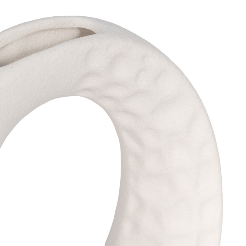 Vase de table sculptural en céramique sculpturale pour la décoration intérieure, H 7 po x l 2 po x P 2 po, Blanc