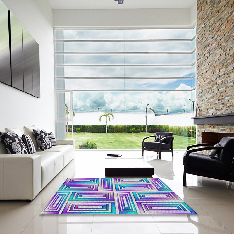 Geometric Indoor Rug, Square 4'