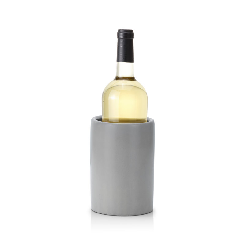 Concrete Utensil Crock and Wine Chiller, Gray