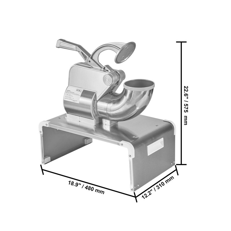 Broyeur à glace électrique robuste - Machine à glace pilée en acier inoxydable 300W avec 4 pales pour cornets de neige et margaritas
