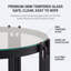 Table d'appoint ronde moderne de 50 cm (19,7 po) en verre trempé avec rangement à 2 niveaux-798046138