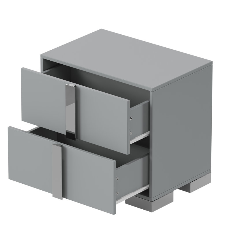Table de bout avec rangement, Gris