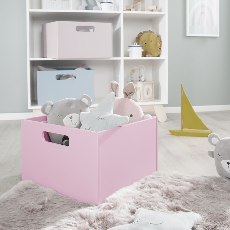 Roba Wooden Toy Box, Antique pink and pink