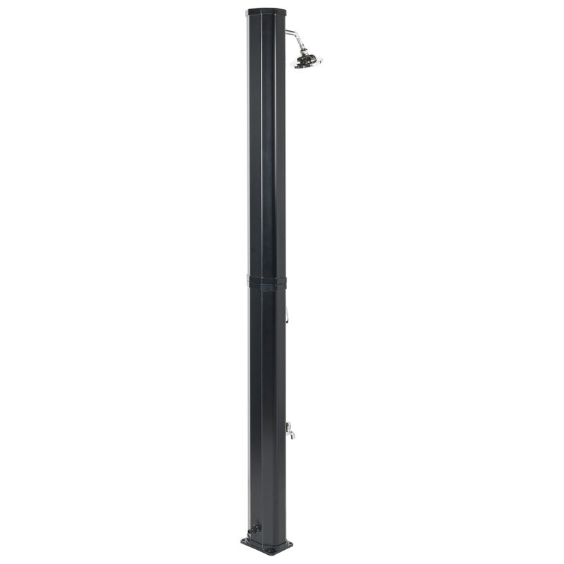TOPOCALMA Solar Powered Temperature Controlled Stainless Steel Free Standing Outdoor Shower and Footwash Spout