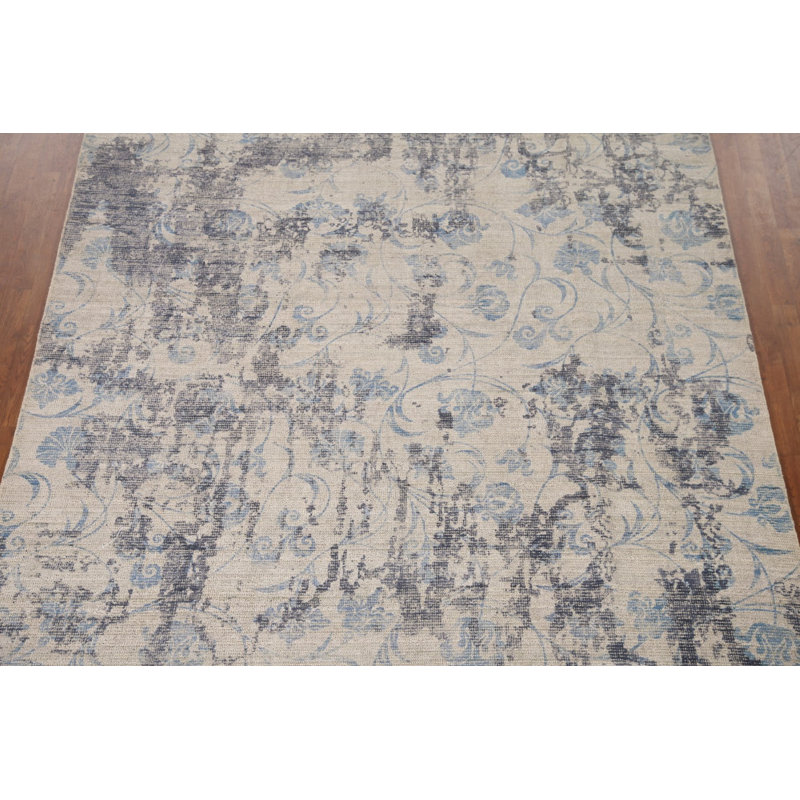 Ivory Abstract Living Room Rug 8x10