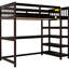 Lit mezzanine simple avec tablette et bureau pour une utilisation d'espace - Options de rangement colorées-1996316087-1996316088