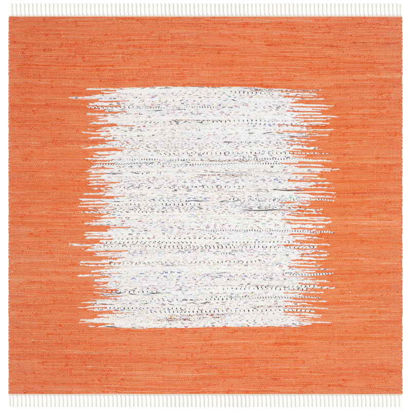 Paynter Hand Woven Cotton Abstract Rug, Square 4'