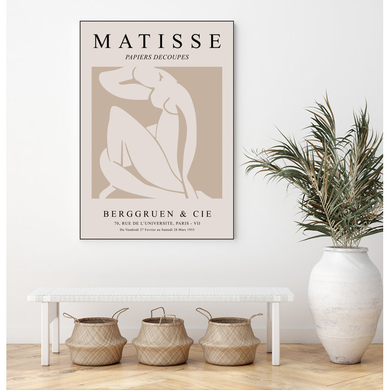 «Nude Silhouette, Beige», toile encadrée