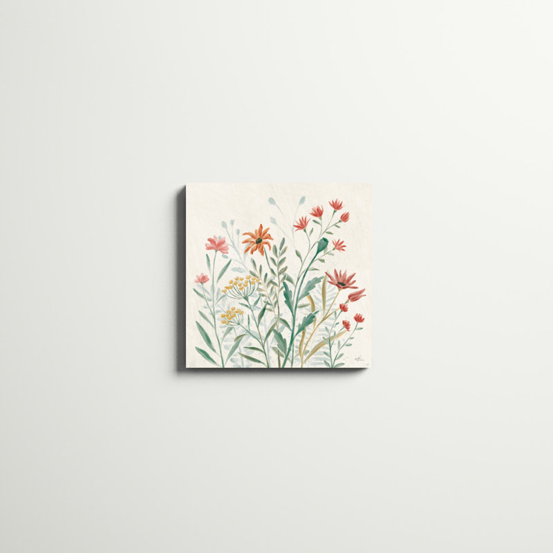 «Wildflower Vibes II» par Janelle Penner - peinture sur toile tendue, H 20 po x l 20 po