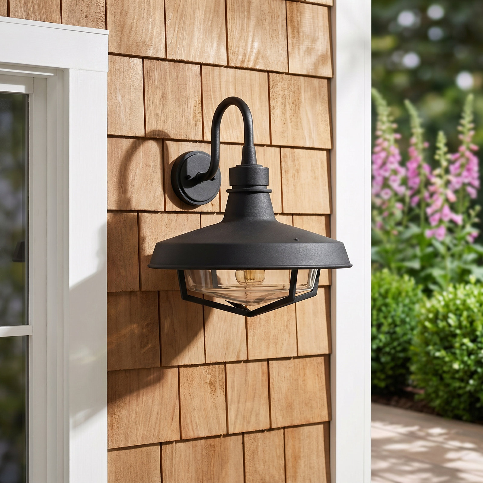 Single Light Outdoor Wall Light, 17.5" H x 16.5" W x 19.25" D